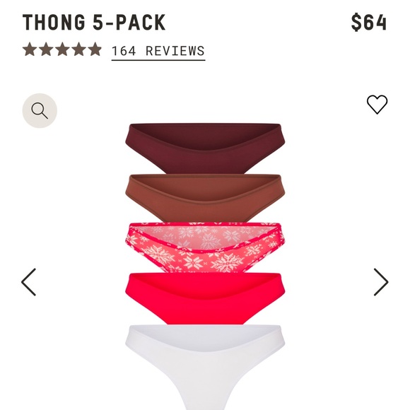 NWT Skims Fits Everybody Thong Holiday 5-pack, Size S - Picture 3 of 8